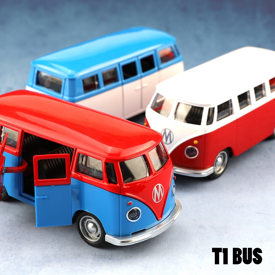 Model Kit Volkswagen - 1:38 Paduan Diecast Volkswagen T1 Vintage
